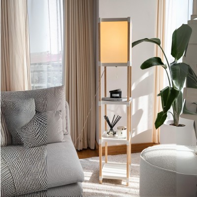 Φωτιστικό δαπέδου Art Maison Okasaki ξύλινο - πλαστικό χρώμα μπεζ 29x25x137εκ.