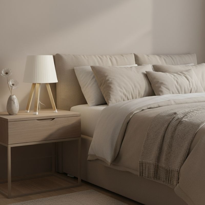 Φωτιστικό επιτραπέζιο Art Maison Aladine ξύλινο - πλαστικό χρώμα μπεζ Ø18x34εκ.