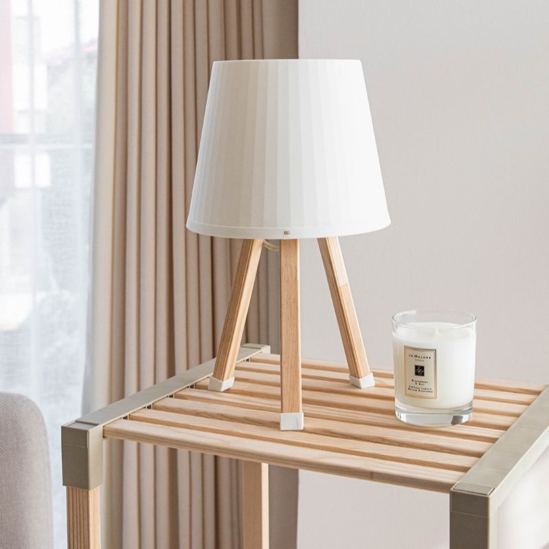 Φωτιστικό επιτραπέζιο Art Maison Aladine ξύλινο - πλαστικό χρώμα μπεζ Ø18x34εκ.