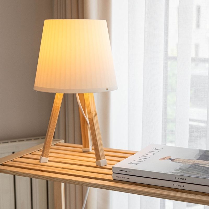 Φωτιστικό επιτραπέζιο Art Maison Aladine ξύλινο - πλαστικό χρώμα μπεζ Ø18x34εκ.