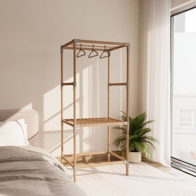 Ντουλάπα ρούχων ανοιχτή Art Maison Duval - Έπιπλο εισόδου ξύλινο - πλαστικό χρώμα φυσικό - μπεζ 75x46x156εκ.