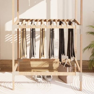 Ντουλάπα ρούχων ανοιχτή Art Maison Duval - Έπιπλο εισόδου ξύλινο - πλαστικό χρώμα φυσικό - μπεζ 75x46x156εκ.