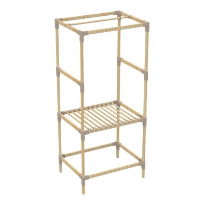 Ντουλάπα ρούχων ανοιχτή Art Maison Duval - Έπιπλο εισόδου ξύλινο - πλαστικό χρώμα φυσικό - μπεζ 75x46x156εκ.