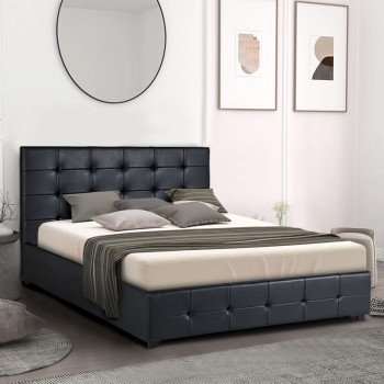 Κρεβάτι με αποθηκευτικό χώρο Art Maison Angra - Black (Για στρώμα 160x200εκ.)