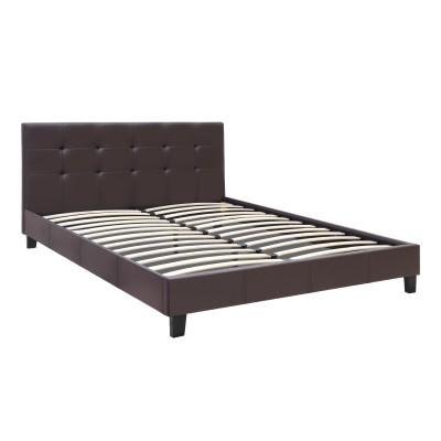 Κρεβάτι Art Maison Clefairy από τεχνόδερμα χρώμα καφέ 160x200εκ.