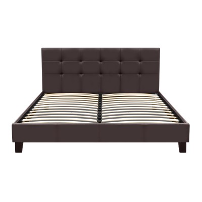 Κρεβάτι Art Maison Clefairy από τεχνόδερμα χρώμα καφέ 160x200εκ.