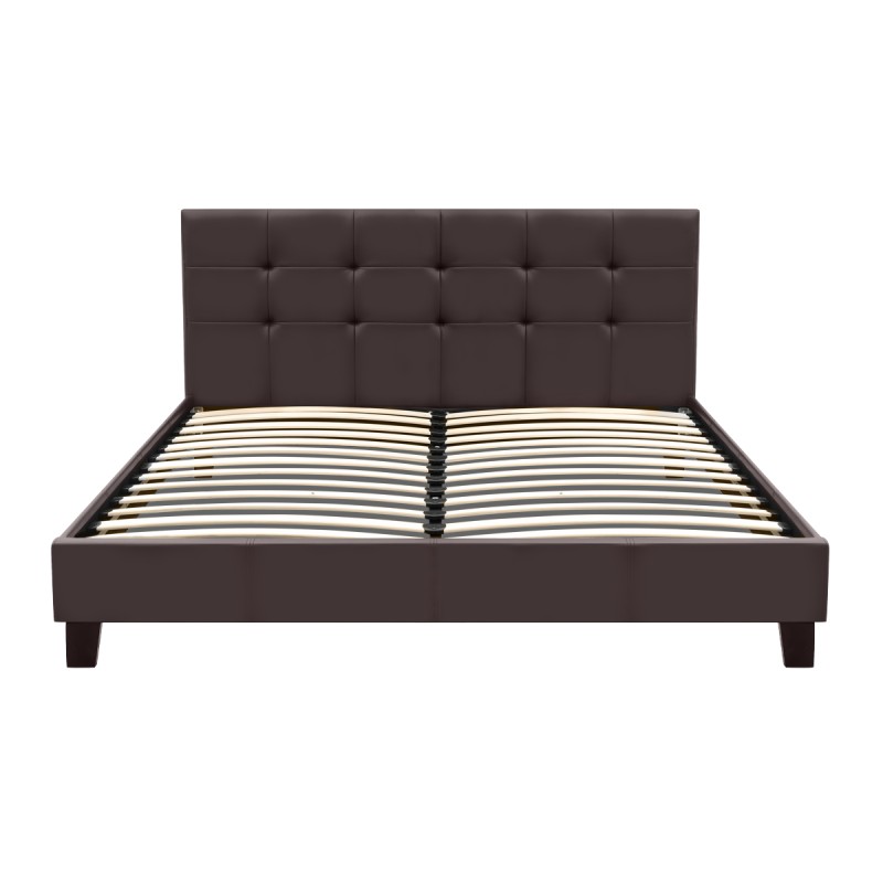 Κρεβάτι Art Maison Clefairy από τεχνόδερμα χρώμα καφέ 160x200εκ.