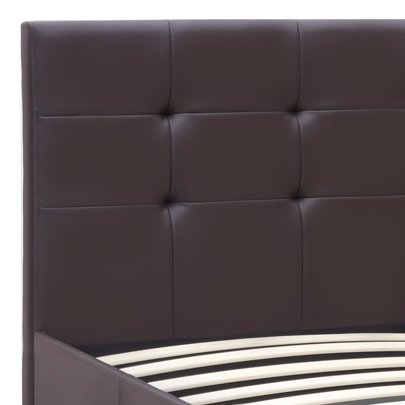 Κρεβάτι Art Maison Clefairy από τεχνόδερμα χρώμα καφέ 160x200εκ.