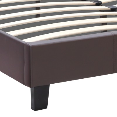 Κρεβάτι Art Maison Clefairy από τεχνόδερμα χρώμα καφέ 160x200εκ.