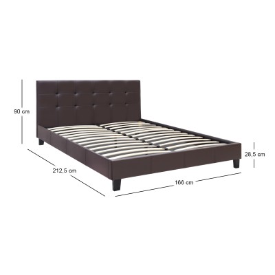 Κρεβάτι Art Maison Clefairy από τεχνόδερμα χρώμα καφέ 160x200εκ.