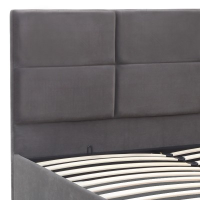 Κρεβάτι Art Maison Caribou βελούδινο με αποθηκευτικό χώρο χρώμα ανθρακί 160x200εκ.