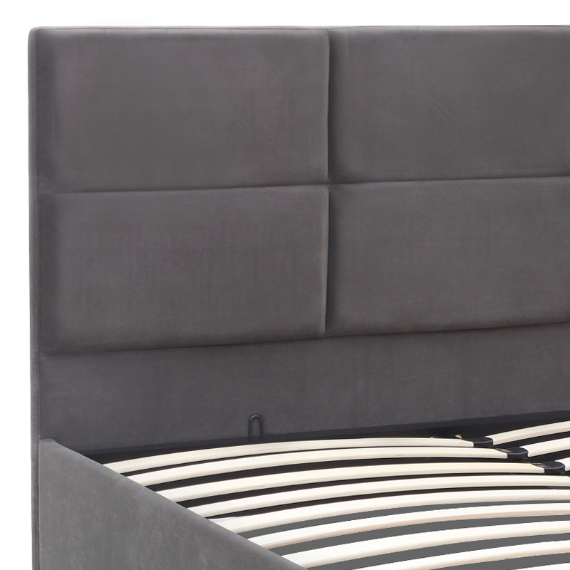 Κρεβάτι Art Maison Caribou βελούδινο με αποθηκευτικό χώρο χρώμα ανθρακί 160x200εκ.