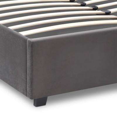 Κρεβάτι Art Maison Caribou βελούδινο με αποθηκευτικό χώρο χρώμα ανθρακί 160x200εκ.