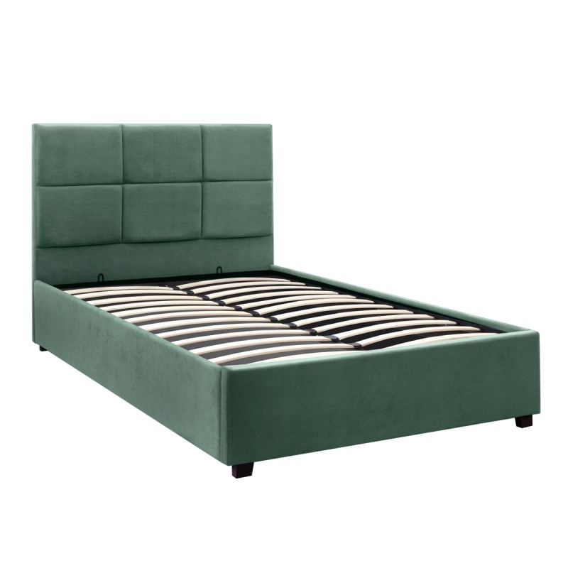 Κρεβάτι Art Maison Mansa βελούδινο με αποθηκευτικό χώρο χρώμα κυπαρρισί 120x200εκ.