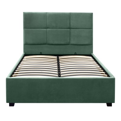 Κρεβάτι Art Maison Mansa βελούδινο με αποθηκευτικό χώρο χρώμα κυπαρρισί 120x200εκ.