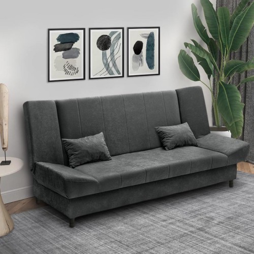 Kαναπές Κρεβάτι Art Maison Σκόπελος - Dark Gray (200x90x95εκ.)