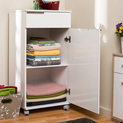 Ντουλάπι Τροχήλατο Art Maison ΚΑΒΑΚΙ - White (50x40x100εκ.)