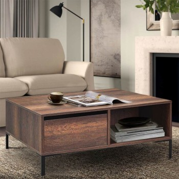 Τραπεζάκι σαλονιού Art Maison Βενέτικο - Walnut (90x90x42εκ.)
