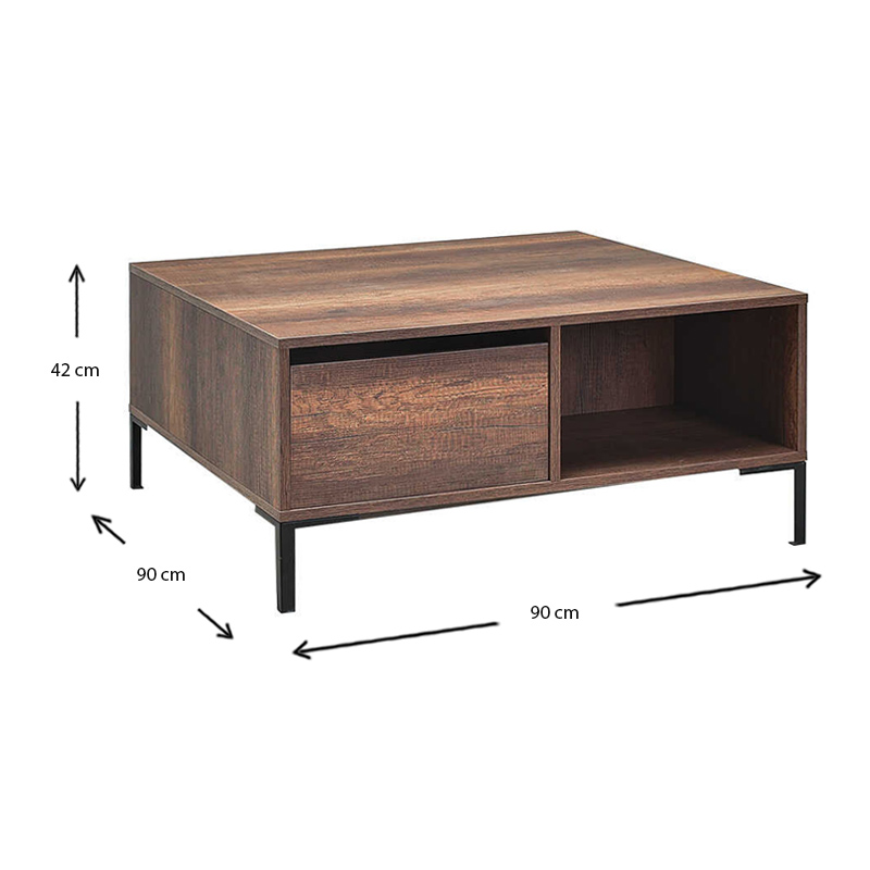 Τραπεζάκι σαλονιού Art Maison Βενέτικο - Walnut (90x90x42εκ.) Τραπεζάκι σαλονιού Art Maison Βενέτικο - Walnut (90x90x42εκ.)