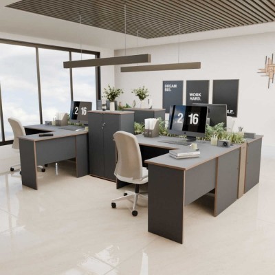 Γραφείο διευθυντικό γωνιακό αναστρέψιμο Art Maison Ναυτίλος - Charcoal (160x144x75εκ.)