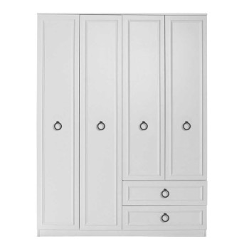 Ντουλάπα ρούχων τετράφυλλη Art Maison Giugliano - White (140x52x185εκ.)