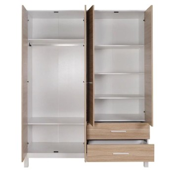 Ντουλάπα ρούχων Art Maison Gerd τετράφυλλη χρώμα oak - λευκό 159x52x202εκ.