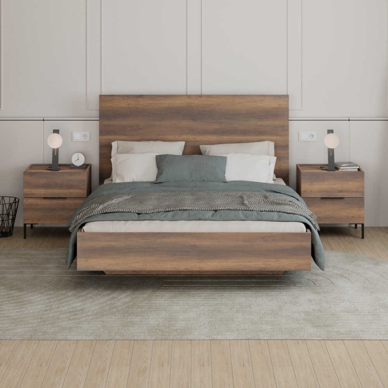 Κρεβάτι Art Maison Raichu χρώμα καρυδί 160x200εκ.