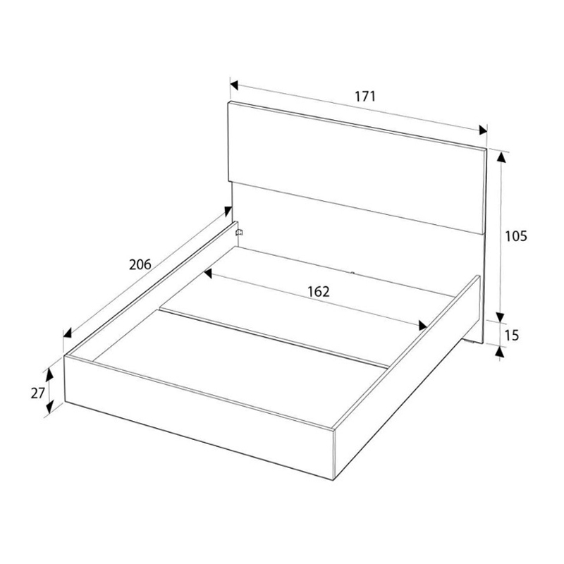 Κρεβάτι Art Maison Rabsca χρώμα λευκό 160x200εκ.