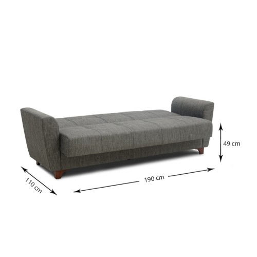 Kαναπές Κρεβάτι Art Maison ΣΑΜΟΣ - Gray (216x85x91εκ.)
