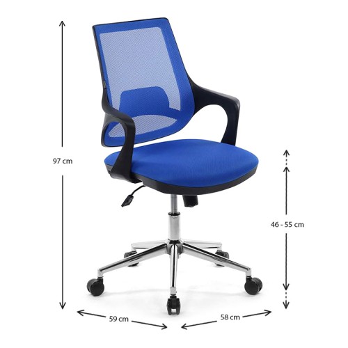Καρέκλα γραφείου Art Maison Ασπρονήσι - Blue (58x59x97εκ.)