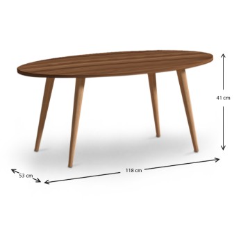 Τραπεζάκι σαλονιού Art Maison Ιθάκη - Walnut (118x53x41εκ.)