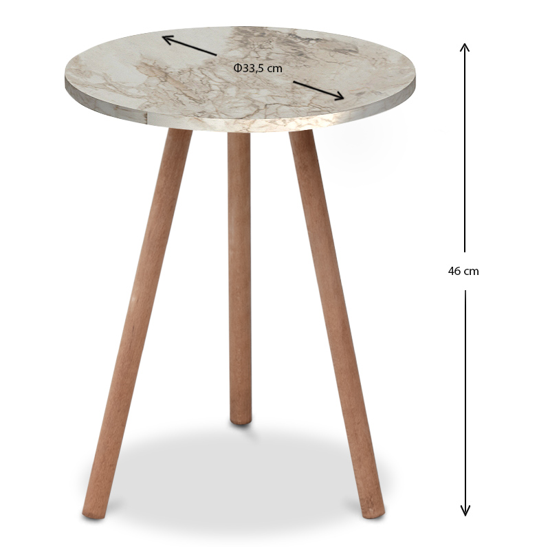 Βοηθητικό τραπεζάκι Art Maison Κέρος - Beige (33,5x33,5x46εκ.)