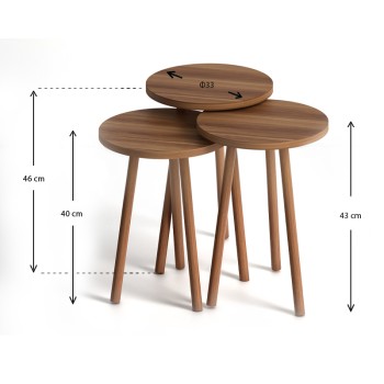 Βοηθητικά τραπεζάκια Art Maison Κέρος - Walnut