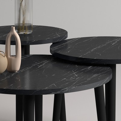ΤΡΑΠΕΖΑΚΙ ΣΑΛΟΝΙΟΥ ΣΕΤ 3 ΤΕΜΑΧΙΩΝ ART MAISON ATTARD - BLACK MARBLE (Φ60x46εκ.) ΤΡΑΠΕΖΑΚΙ ΣΑΛΟΝΙΟΥ ΣΕΤ 3 ΤΕΜΑΧΙΩΝ ART MAISON ATTARD - BLACK MARBLE (Φ60x46εκ.)