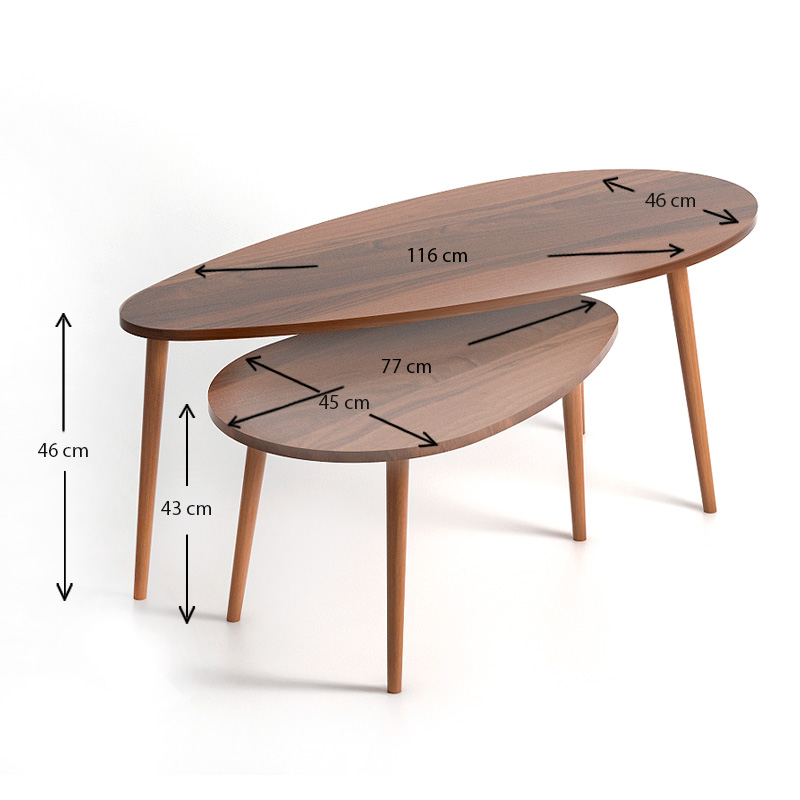 Βοηθητικά τραπεζάκια Art Maison Παξοί - Walnut 116x46x46εκ.