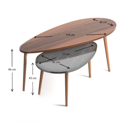 Βοηθητικά τραπεζάκια Art Maison Παξοί - Black Walnut 116x46x46εκ. Βοηθητικά τραπεζάκια Art Maison Παξοί - Black Walnut 116x46x46εκ.