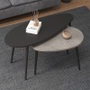ΤΡΑΠΕΖΑΚΙ ΣΑΛΟΝΙΟΥ ΣΕΤ 2 ΤΕΜΑΧΙΩΝ ART MAISON QAWRA - BLACK GREY (116x46x46εκ.)