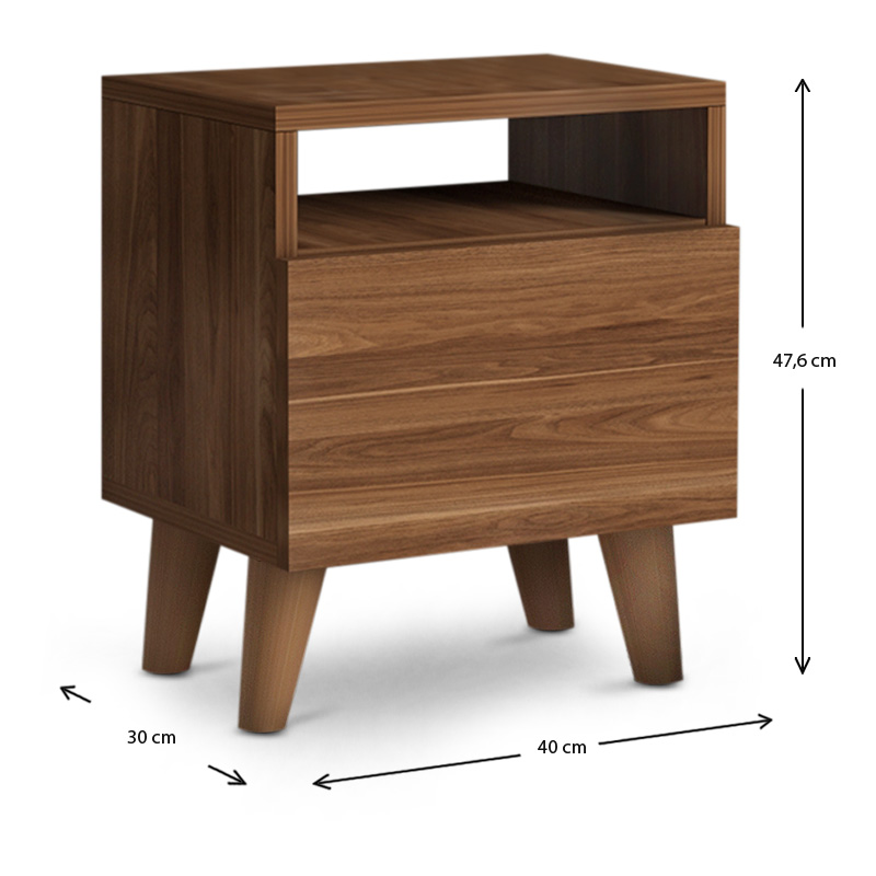 Κομοδίνο Art Maison ΣΠΕΤΣΕΣ - Walnut (40x30x47,6εκ.) Κομοδίνο Art Maison ΣΠΕΤΣΕΣ - Walnut (40x30x47,6εκ.)
