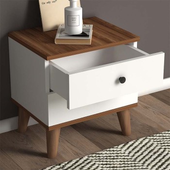 Κομοδίνο Art Maison ΣΠΕΤΣΕΣ - White Walnut (45x35x47εκ.)