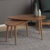 Σετ τραπεζάκια σαλονιού 2 Τεμαχίων Art Maison Κέρος - Walnut (80x40x46εκ.)