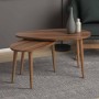 Σετ τραπεζάκια σαλονιού 2 Τεμαχίων Art Maison Κέρος - Walnut (80x40x46εκ.)