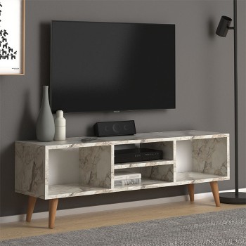 Έπιπλο τηλεόρασης Art Maison Λειψοί - White Marble (120x30x40εκ.)