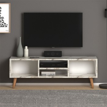 Έπιπλο τηλεόρασης Art Maison Λειψοί - White Marble (120x30x40εκ.)