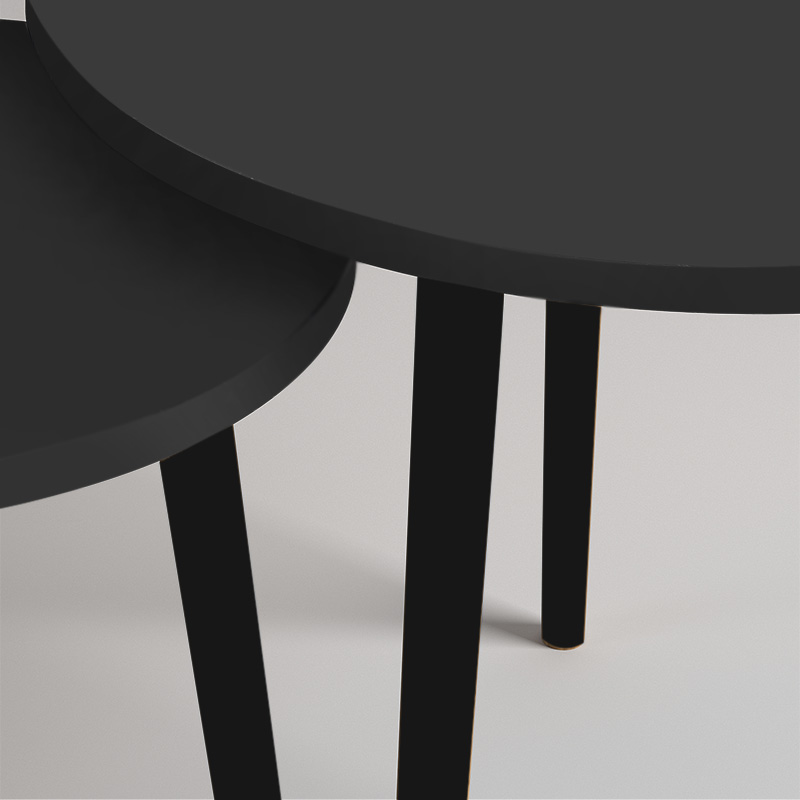 ΤΡΑΠΕΖΑΚΙ ΣΑΛΟΝΙΟΥ 2 ΤΕΜΑΧΙΩΝ ART MAISON ATTARD - BLACK (60x60x46εκ.)