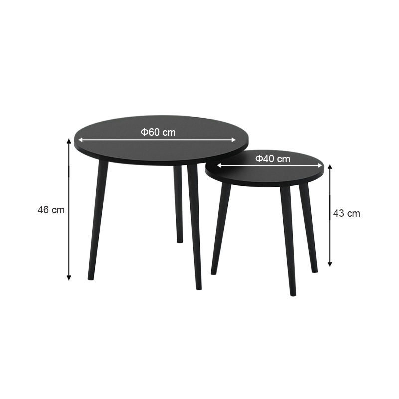 ΤΡΑΠΕΖΑΚΙ ΣΑΛΟΝΙΟΥ 2 ΤΕΜΑΧΙΩΝ ART MAISON ATTARD - BLACK (60x60x46εκ.)