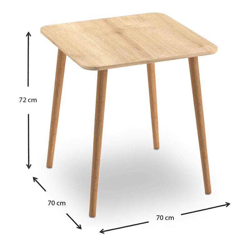 Τραπέζι Art Maison ΚΑΜΠΟΣ - Oak (70x70x72εκ.)
