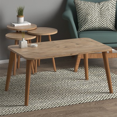 ΤΡΑΠΕΖΑΚΙ ΣΑΛΟΝΙΟΥ ΣΕΤ 4 ΤΕΜΑΧΙΩΝ ART MAISON DINGLI - NATURAL (90x55x43εκ.)