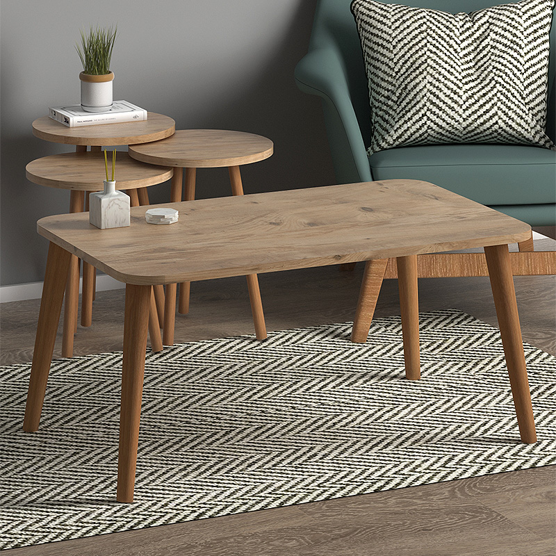 ΤΡΑΠΕΖΑΚΙ ΣΑΛΟΝΙΟΥ ΣΕΤ 4 ΤΕΜΑΧΙΩΝ ART MAISON DINGLI - NATURAL (90x55x43εκ.)