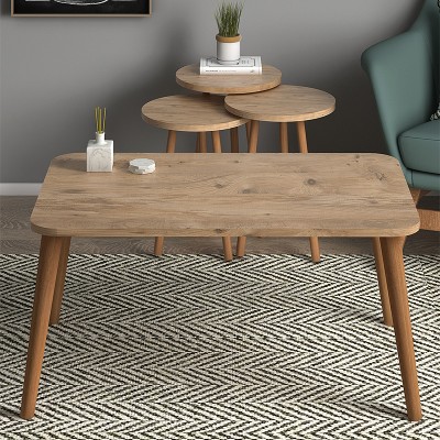 ΤΡΑΠΕΖΑΚΙ ΣΑΛΟΝΙΟΥ ΣΕΤ 4 ΤΕΜΑΧΙΩΝ ART MAISON DINGLI - NATURAL (90x55x43εκ.)