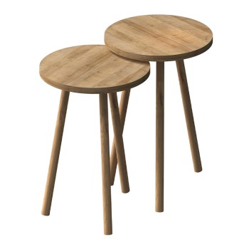 Τραπεζάκια βοηθητικά σετ 2 τμχ Art Maison Harumi χρώμα oak Ø34x46εκ.